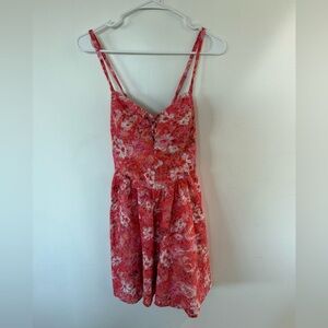 Guess Red and Pink Floral Dress